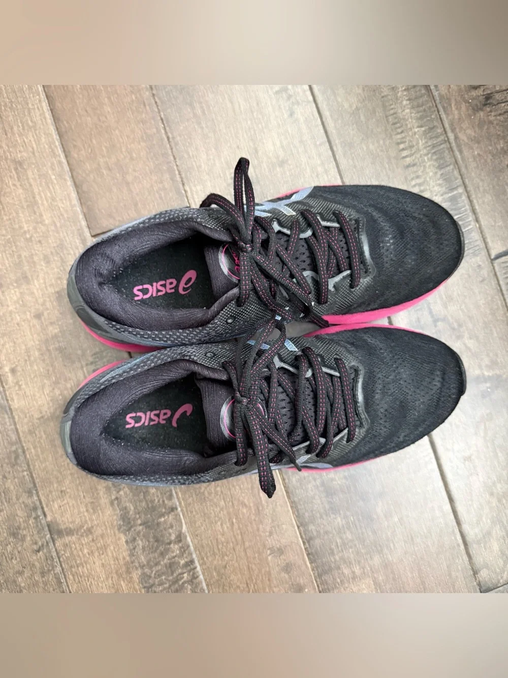 Asics Gel Nimbus 23 Black & Pink Women's Athletic Running Tennis Shoes Sneakers